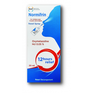 NORMIFRIN 0.05% 12 HOURS RELIEF ( OXYMETAZOLINE HCL ) NASAL SPRAY 20 ML